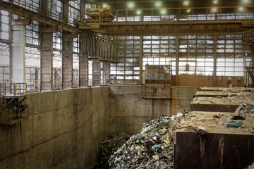 Waste processing plant interior