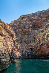 Fototapeta na wymiar Cliffs from Malta in the Blue Grotto