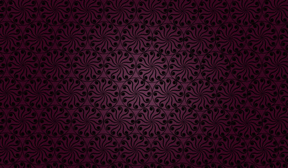 Dark purple floral seamless pattern