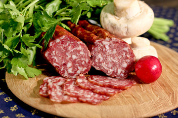 Meat sausage salami