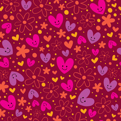 hearts & flowers pattern
