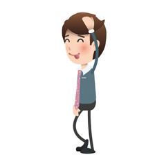 Happy businessman over isolated background. 