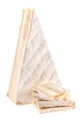 Brie cheese isolated on white background