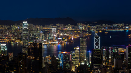 Fototapeta na wymiar Hong Kong Victoria Harbor at Night