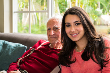 Naklejka premium Grandfather and Granddaughter