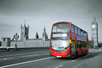 Velvet curtains London red bus Bus in London