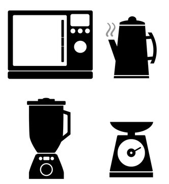 Ustensiles de cuisine en 4 icônes