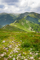 View of trail on the mountain tops