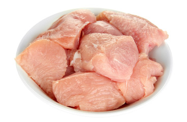 Raw turkey meat isolated on white
