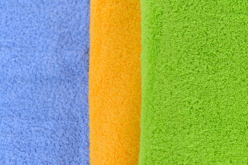Bright towels close-up