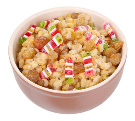Bowl with kutia -  traditional Christmas sweet meal in Ukraine,