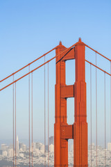 famous San Francisco Golden Gate bridge in afternoon light