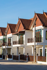 Townhome Thai house style  with blue sky