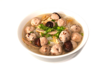 Vietnamese bun moc soup
