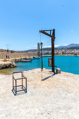 Old  venetian harbor in Rethymno, Crete, Greece