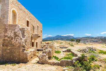 Ruins of old town in Rethymno, Crete, Greece.