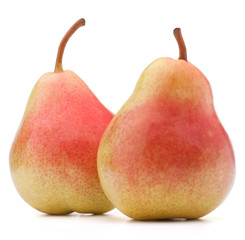 Ripe pear fruit isolated on white background cutout