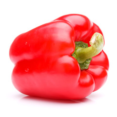 Red sweet bell pepper isolated on white background cutout