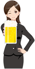 女性　ビール