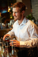 Barman Serving Drinks In Nightclub