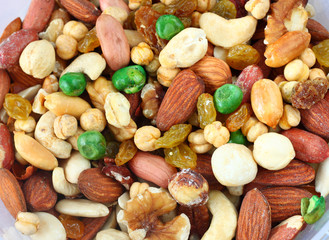 top view of Assorted healthy mixed nuts