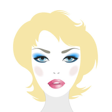 recommend clip art: Blonde with makeup and hairstyle