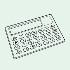calculator out line vector