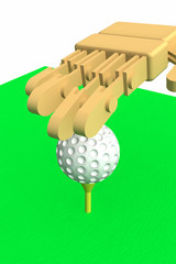 ゴルフボールをセットする