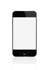 Blank smart phone isolated on white with clipping path