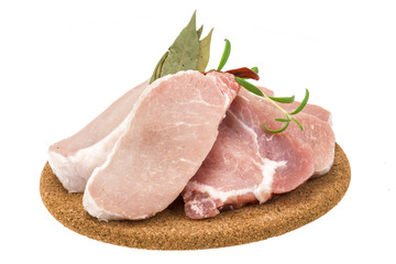 Raw pork steak