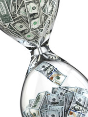 Deposit or investment. Growth of the dollar. Hourglass