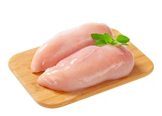Abwaschbare Fototapete Raw chicken breast fillets © Viktor