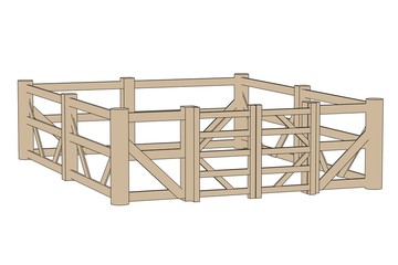 Naklejka premium cartoon illustration of fence (railings)