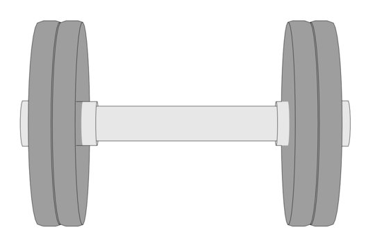 cartoon illustration of weights (fitness)