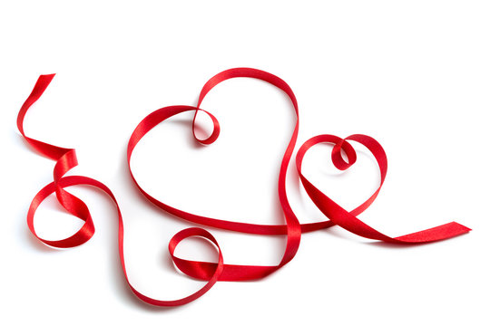 red ribbon that forms a pair of hearts