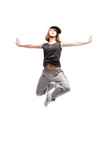 Fototapeta na wymiar hip-hop woman dancing
