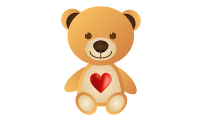 Orange Love Teddy Bear