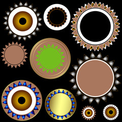 Set of decorative items on