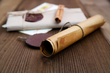 Antique scroll letter