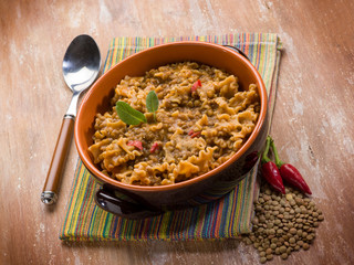 pappardelle pasta with lentils