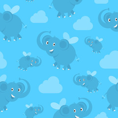 Pattern flying elephants