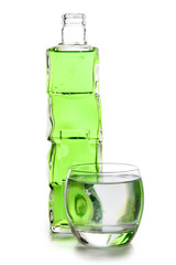 Green cocktails bottle