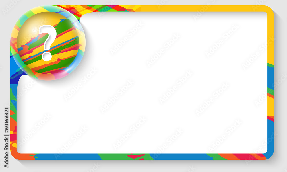 Aufkleber colored text frame for any text with question mark