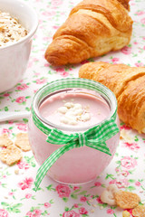 Fresh strawberry yogurt