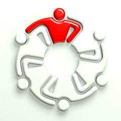 Obraz premium 3D Illustration Business Icon Leader Hugging 6