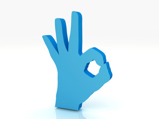 OK hand symbol 3d render