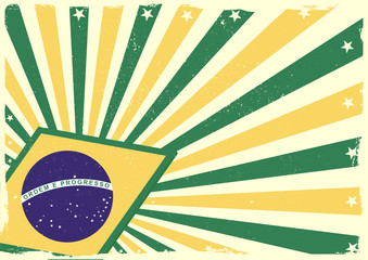 grungy brazilian flag background