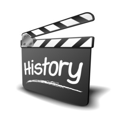 Naklejka premium clapper board history