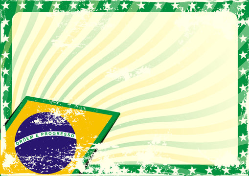 grungy brazilian flag background
