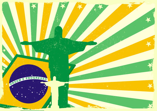 jesus and brazilian flag